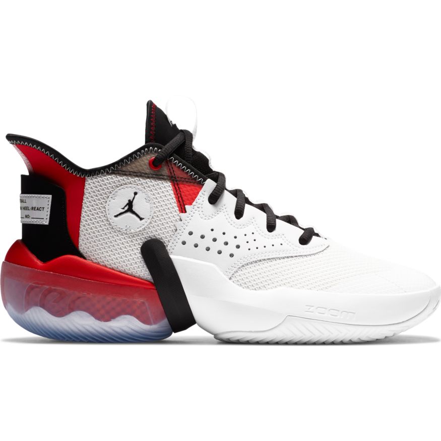 red and white jordan basketball shoes