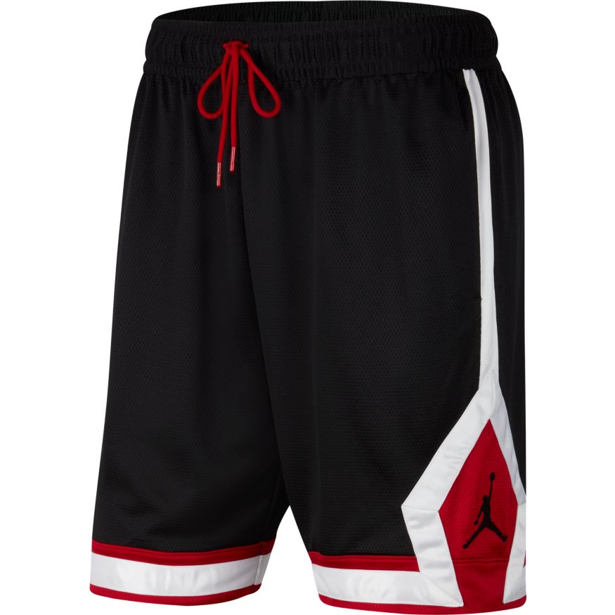 black red and white jordan shorts