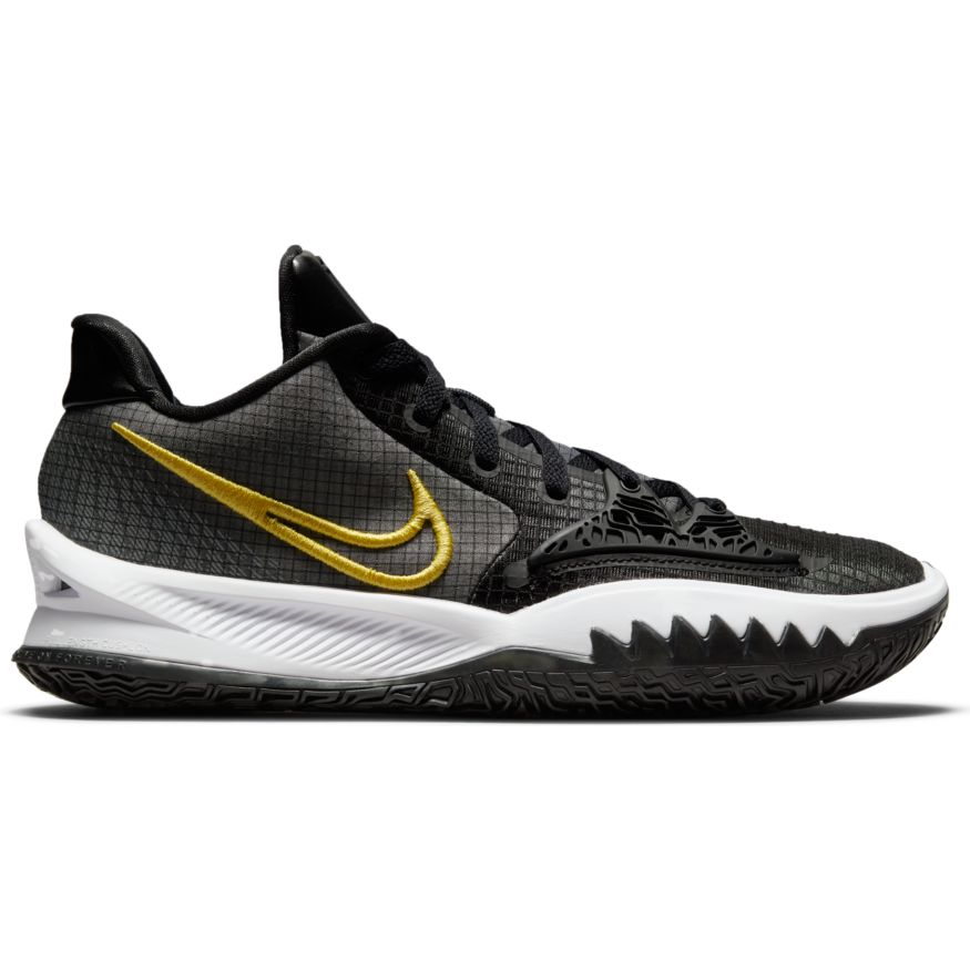 kyrie shoes black and gold