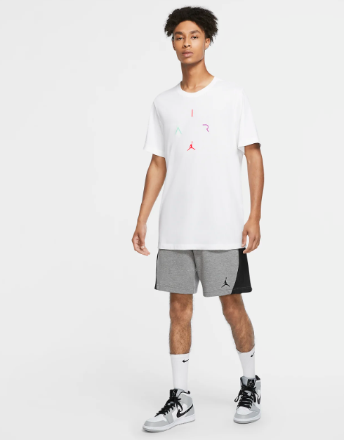 white and purple jordan t shirt