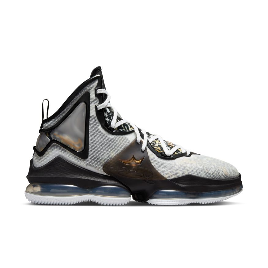 white black and gold basketball shoes