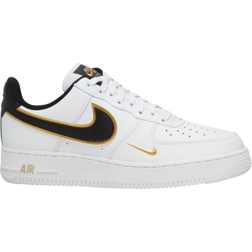 white black and gold nikes