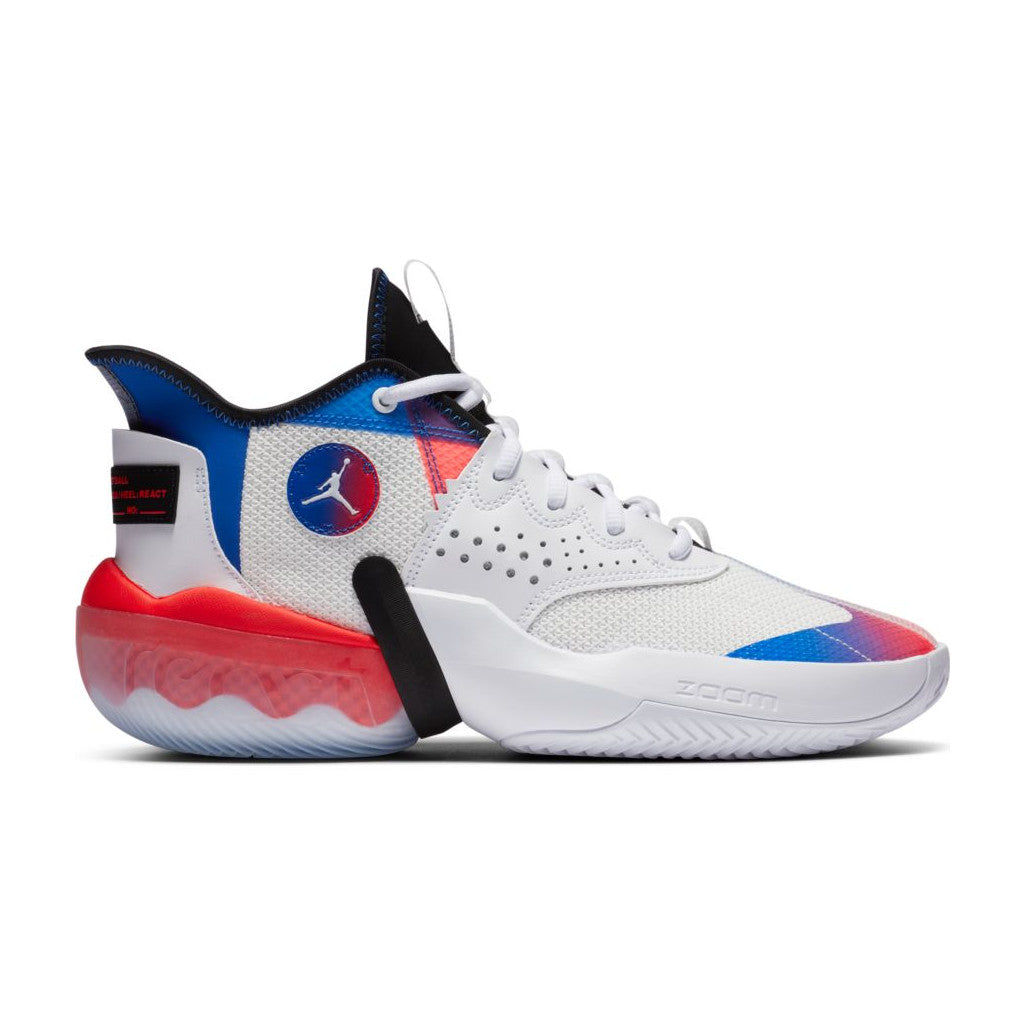 jordan shoes red white and blue