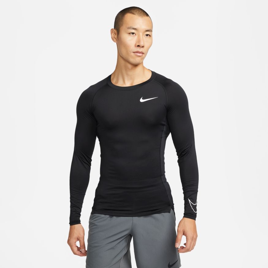 Nike Pro Dri-FIT Men's Long-Sleeve Top 'Black/White' – Bouncewear