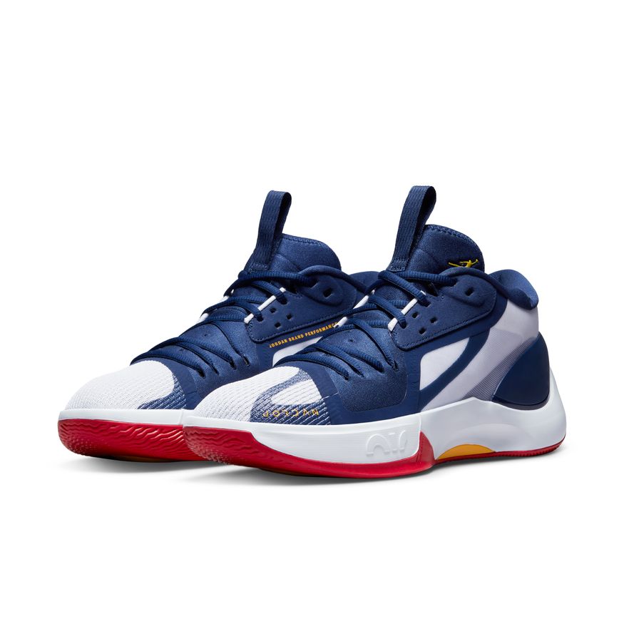 navy gold basketball shoes