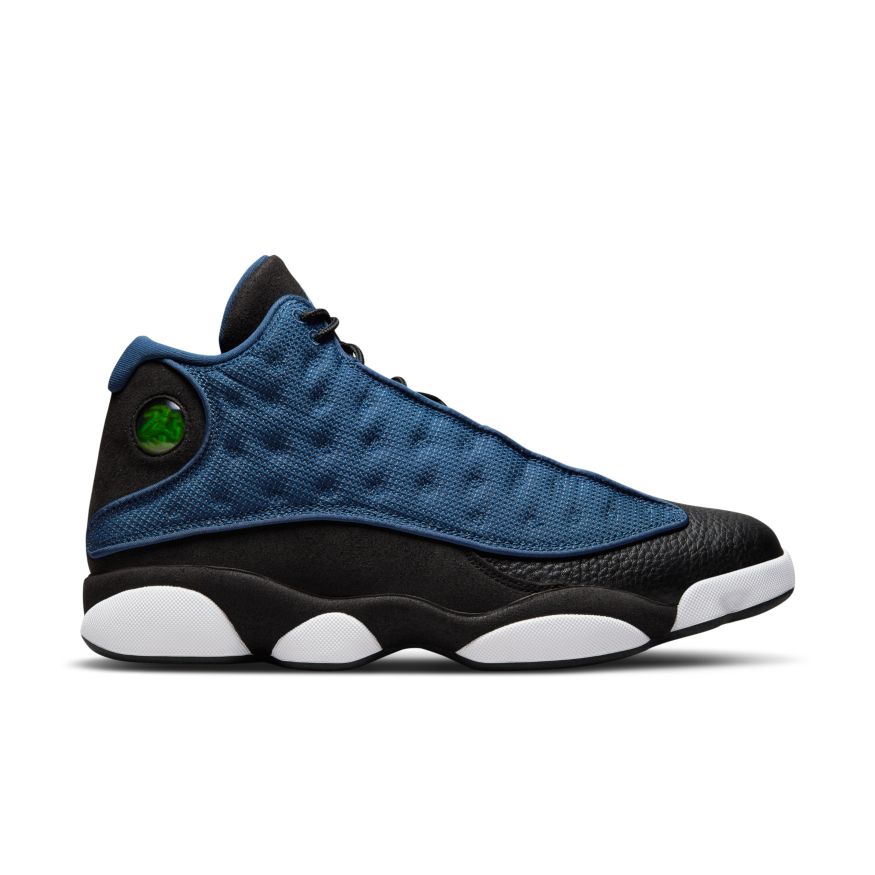 blue white and black jordans 13