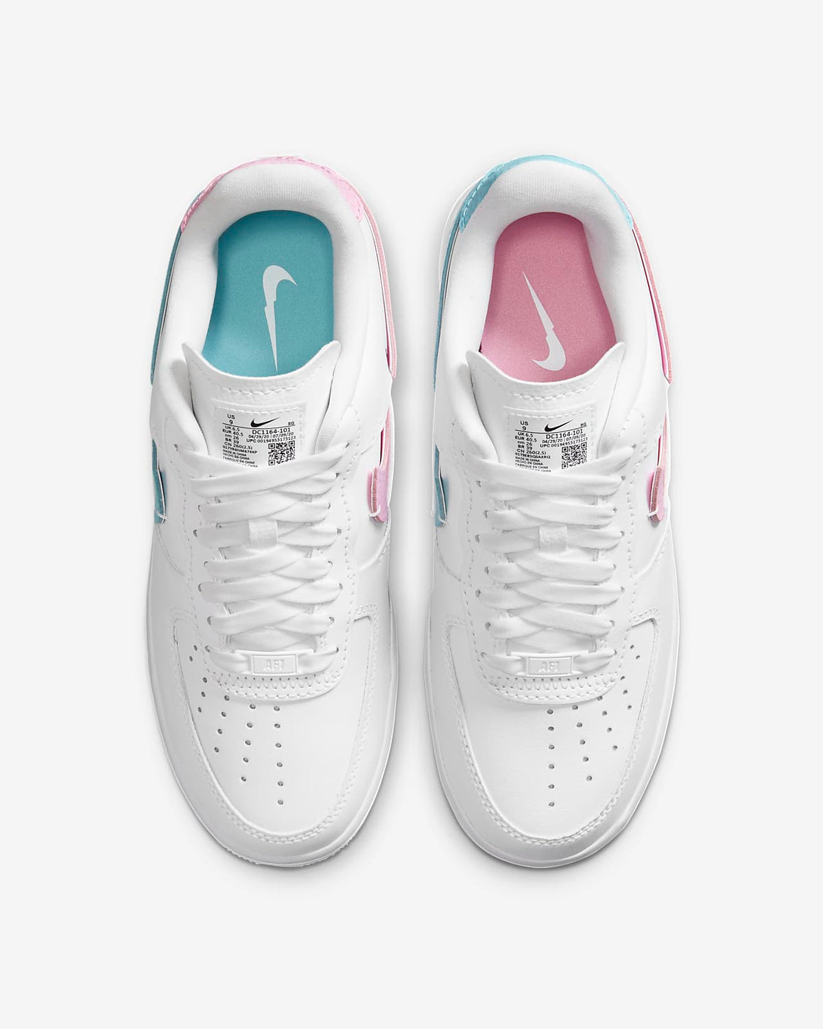 womens white and pink air force 1
