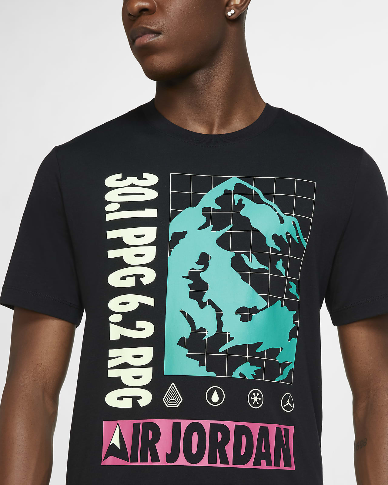 black and teal jordan shirt