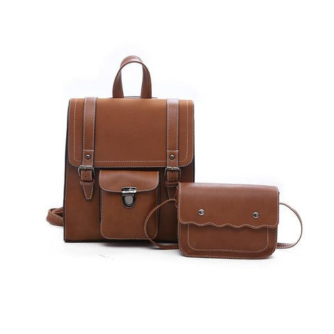 FASHION SET - WOMAN'S LEATHER BACKPACK