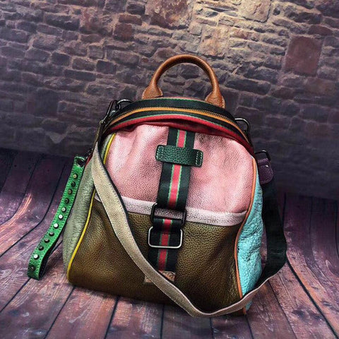 COLORFUL STYLE - WOMEN'S LEATHER BACKPACK