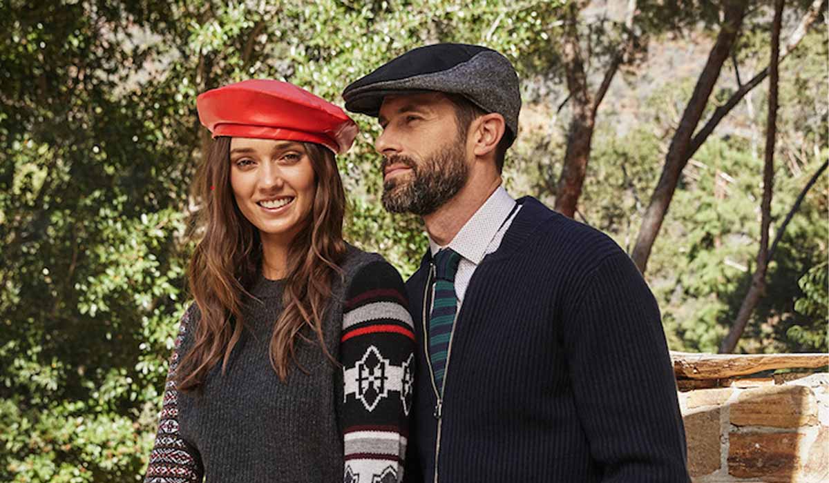 Casquette gavroche femme en tweed marron et bleu - Un grand marché