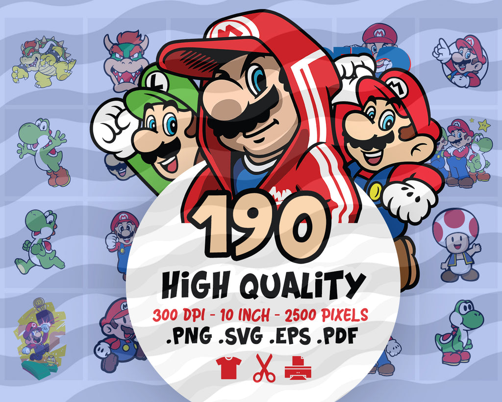 Super Mario Svg Mario Bros Svg Super Mario Svg Bundle Dxf Eps Png Svg Designs For Cutting And Printing