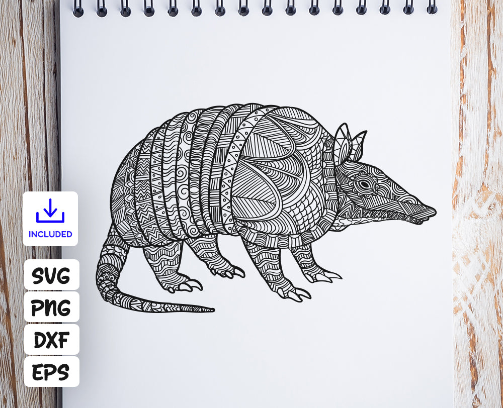 Download Armadillo Svg Armadillo Zentangle Svg Armadillo Mandala Svg Armadil Svg Designs For Cutting And Printing