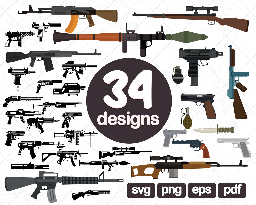 Download Pistol Svg Weapon Svg Gun Svg Revolver Svg Double Gun Svg Clipart Svg Designs For Cutting And Printing