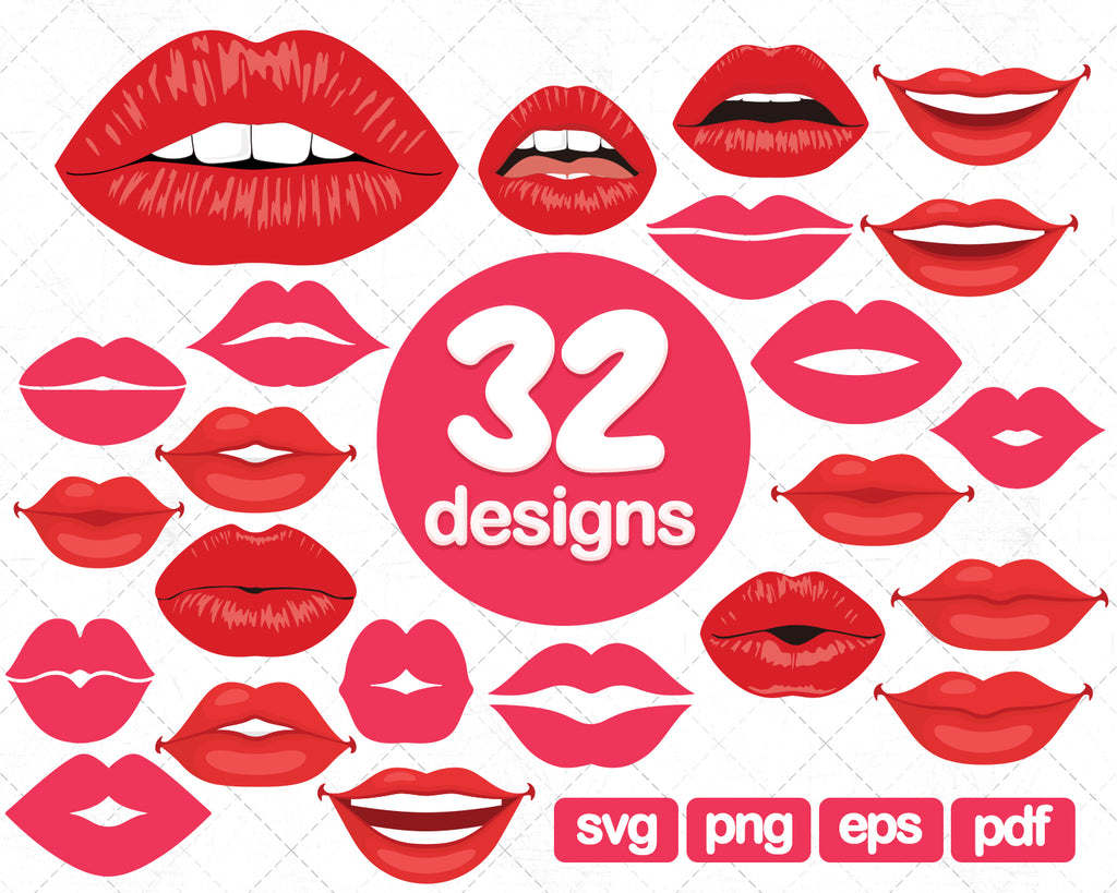 Lips Svg Lips Bundle Svg Lips Svg Lips Clip Art Lips Vector Files Svg Designs For Cutting And Printing