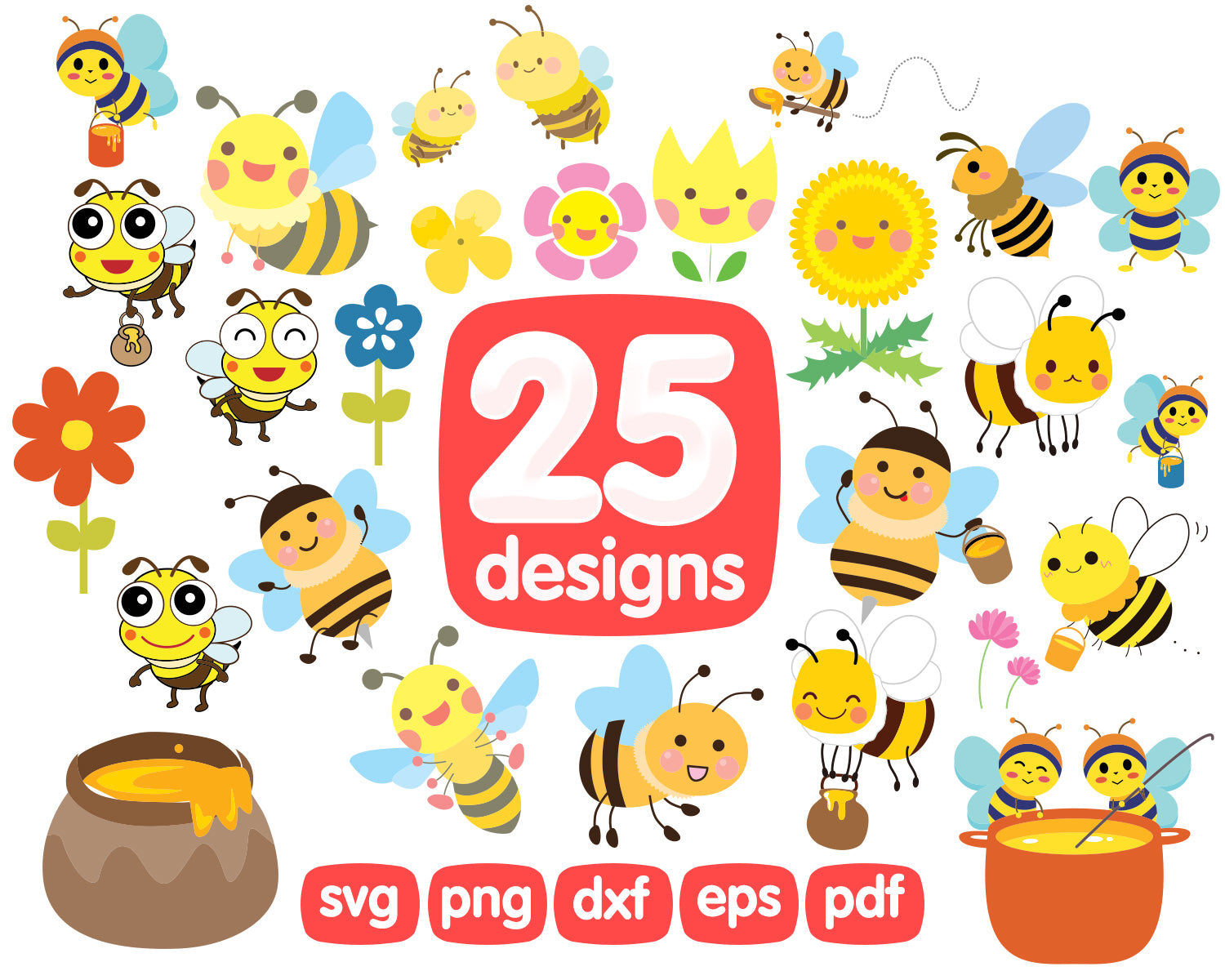 Download Bee svg, Bee SVG Mega Bundle Honeycomb cut file Cute bumble bee Honey - SVG Designs for Cutting ...