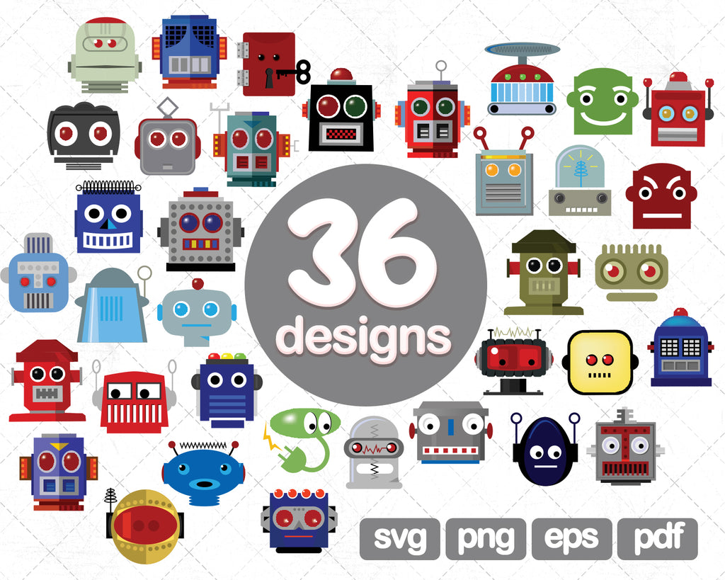 Paper, Party & Kids Embellishments Robot svg Robot svg files Robot svg