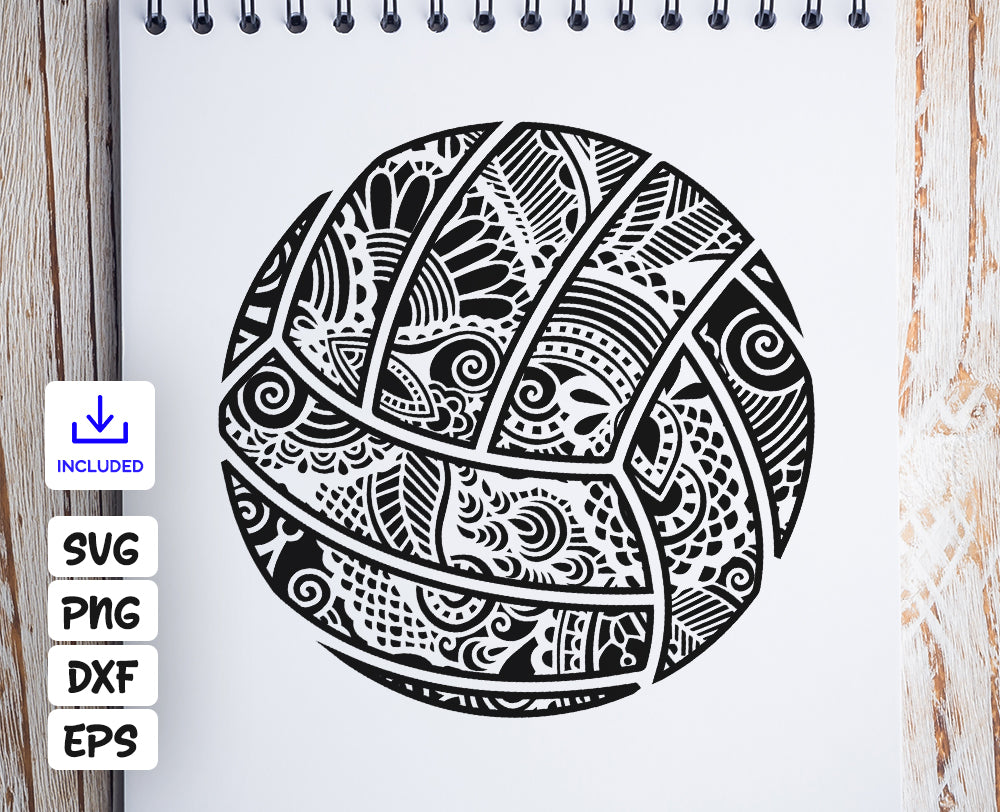 Download Volleyball Monogram Svg: "MANDALA VALLEYBALL" Zentangle Svg,Sports Svg - SVG Designs for Cutting ...