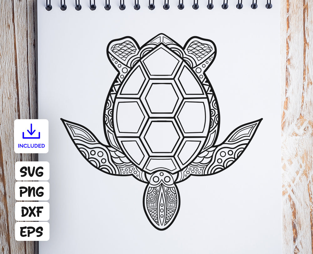 Free Free Cricut Turtle Mandala 346 SVG PNG EPS DXF File