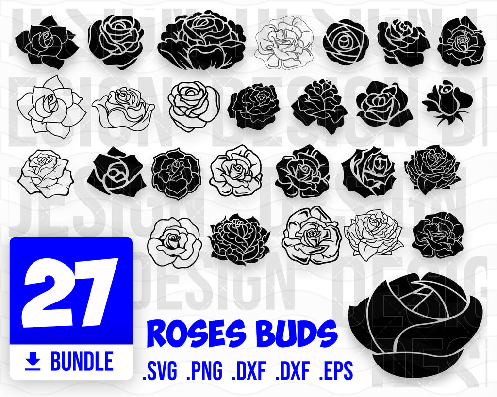 Download Roses Buds Svg Rose Svg Flowers Svg Rose Bundle Svg Rose Silhouett Svg Designs For Cutting And Printing