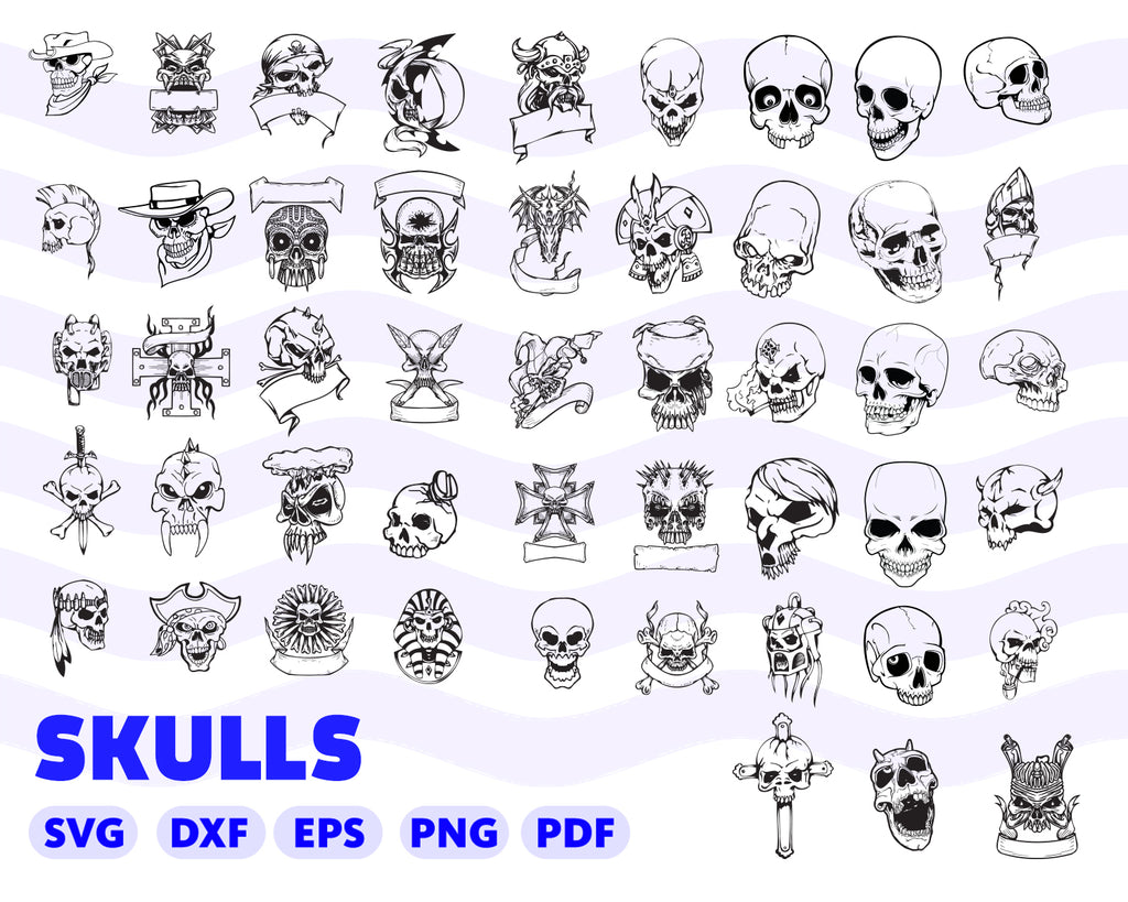 Download Skulls Svg Skull Svg Skeleton Svg Skull Clipart Silhouette Cameo St Svg Designs For Cutting And Printing