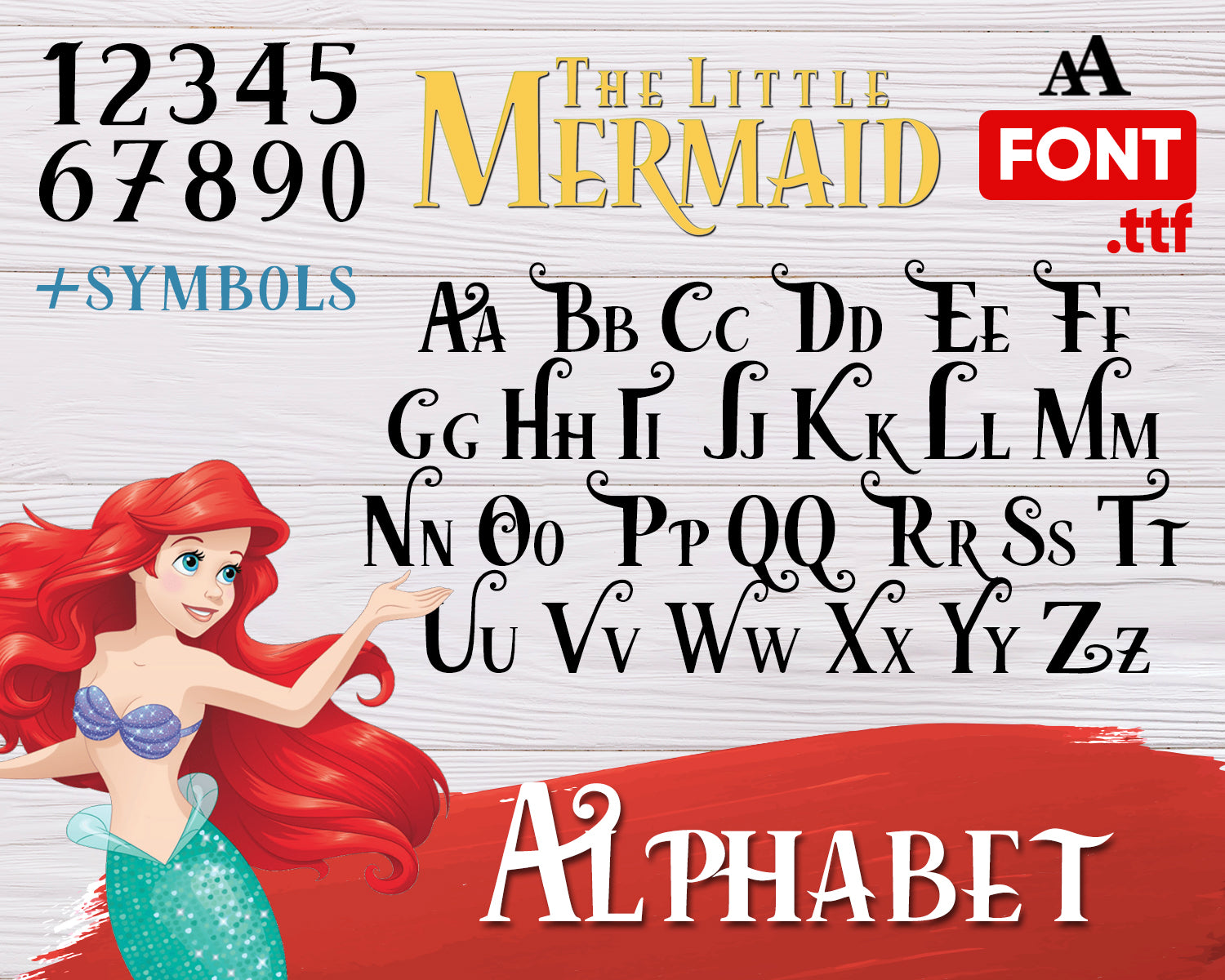 Mermaid font svg, The Little Mermaid Font svg, Little ...