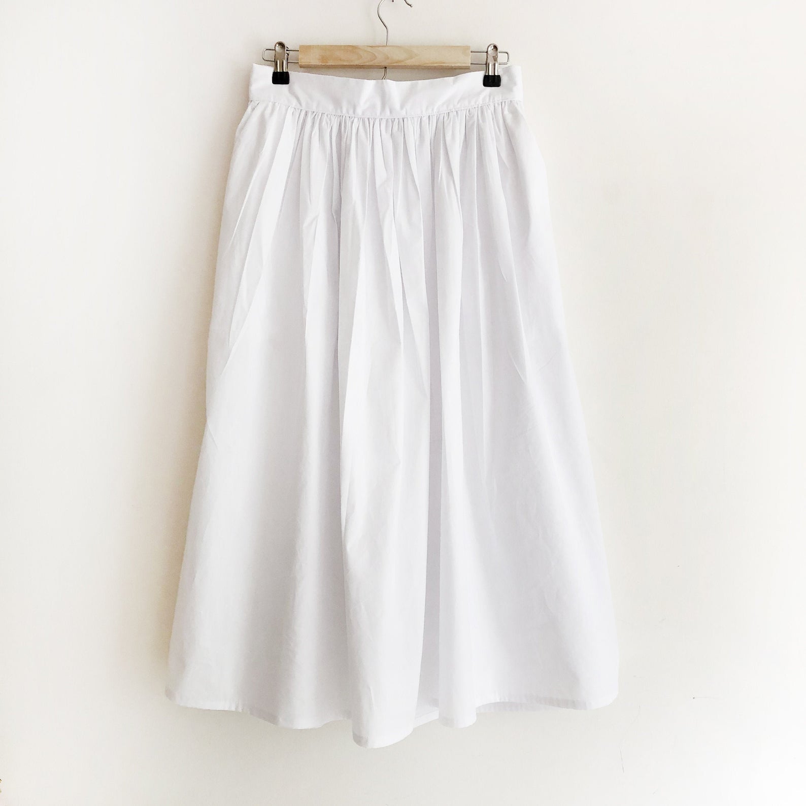 White Cotton Midi Skirt – Mustard Monday