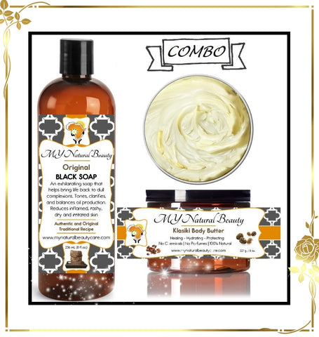 Original Liquid Black Soap - Body Butter COMBO