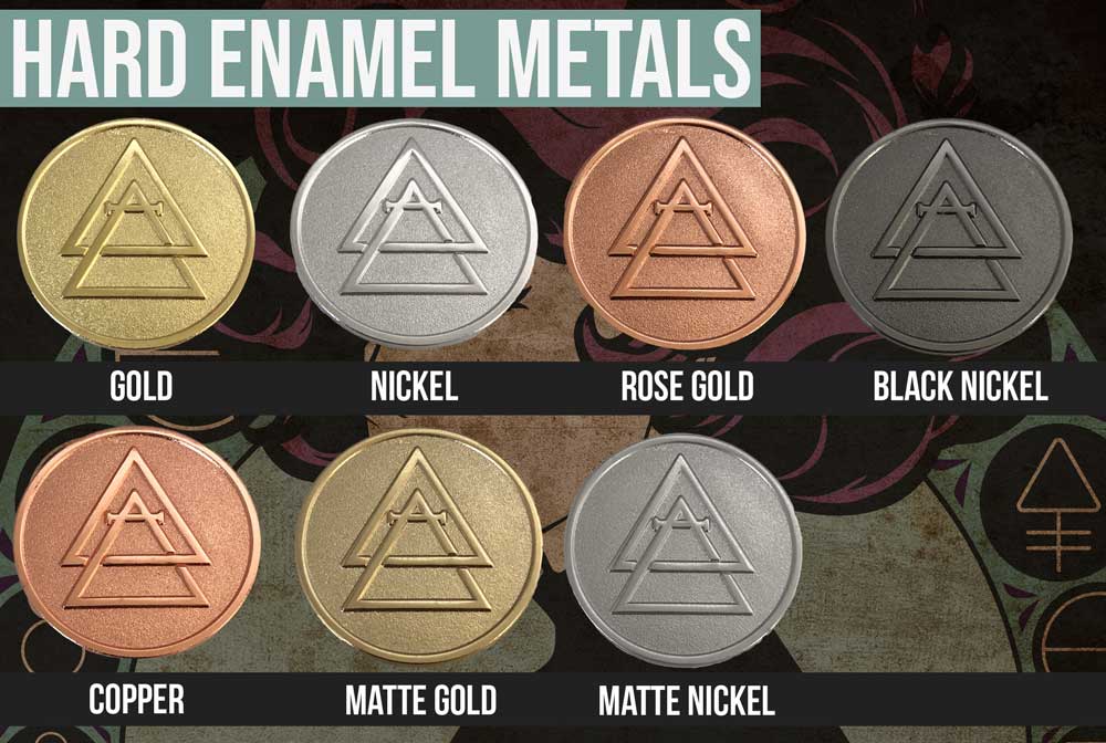 Hard Enamel Pin metal options