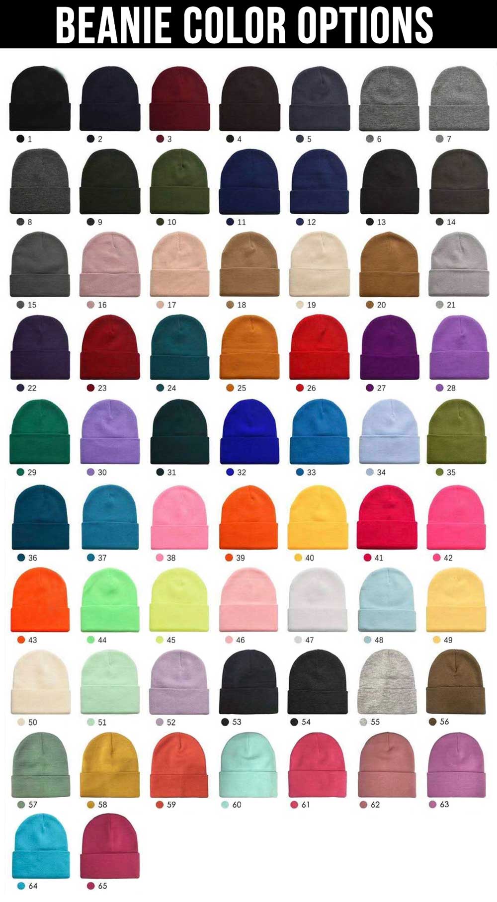 Alchemy Beanie Color Chart