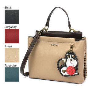 CHALA Charming Satchel - Cat Black & White - Enchanted Memories, Custom Engraving & Unique Gifts