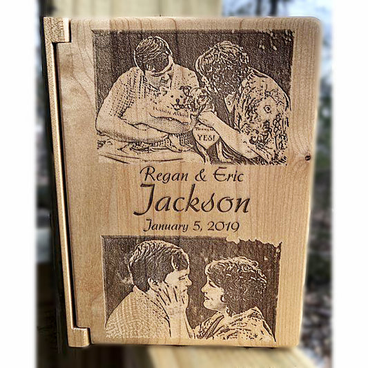GiftsForYouNow Engraved Couple's Wood Photo Album, Holds 72, 4 x 6 Photos