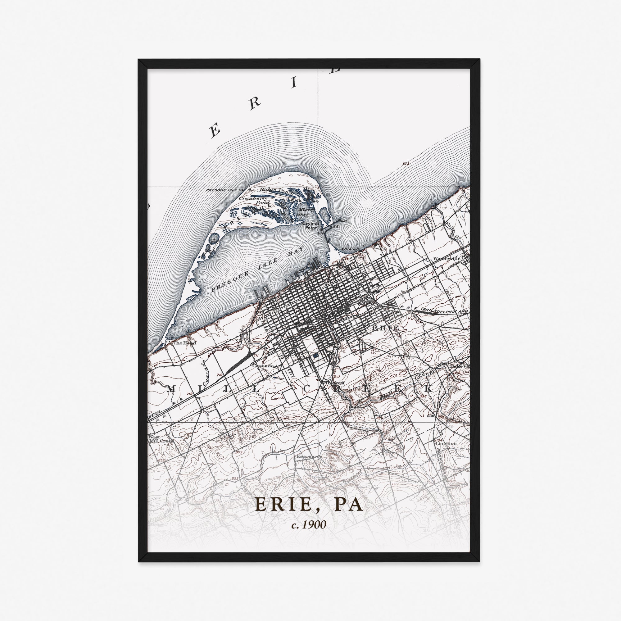 topography of erie