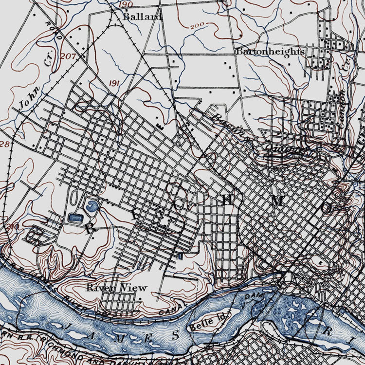 Richmond, VA - 1895 Topographic Map