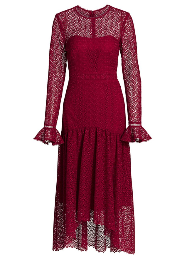 cranberry lace dress