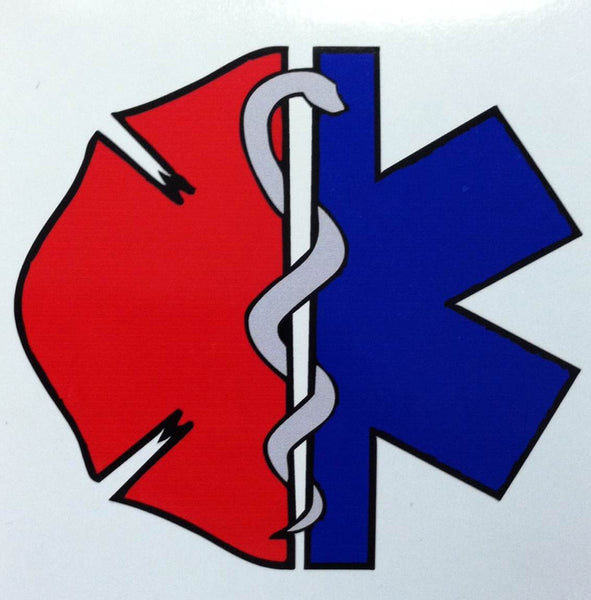 Star of Life Maltese Cross with Snake 3.75 inch Decal 