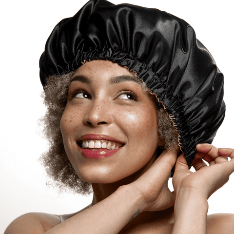 bonnet en satin double épaisseur pour protéger les cheveux durant la nuit