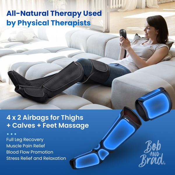 BOB AND BRAD Leg Massager with Heat and Compression, 4 Modes 4 Intensities,  Gifts for Mom Dad Women Men