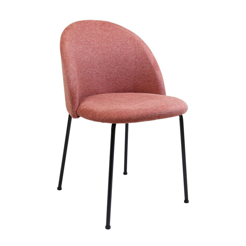 Lot de 2 chaises en tissu rose robuste pour votre salle à manger.