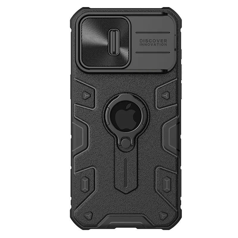Anti-Spy Camshield Case for iPhone 15 Pro Max / 15 Plus / 15 Pro / 15 Finger Ring Holder Shockproof Armor camera protection