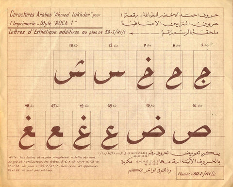 Lakhdar Roca was one of the mid-20th century attempts at adapting Ruq’ah to mechanical typesetting that never took off properly. Image courtesy of the Monotype Archive, Salfords