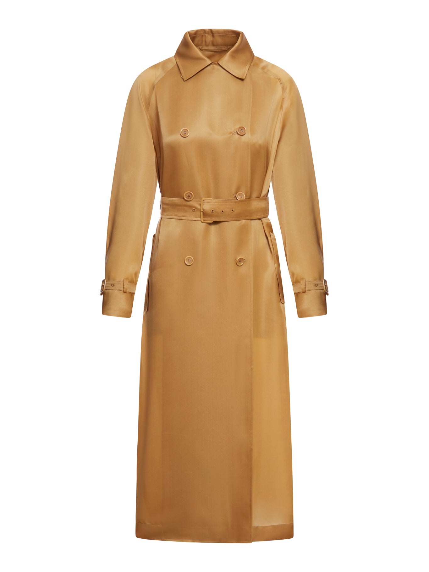 Max Mara Oversized Organza Trench Coat In Brown