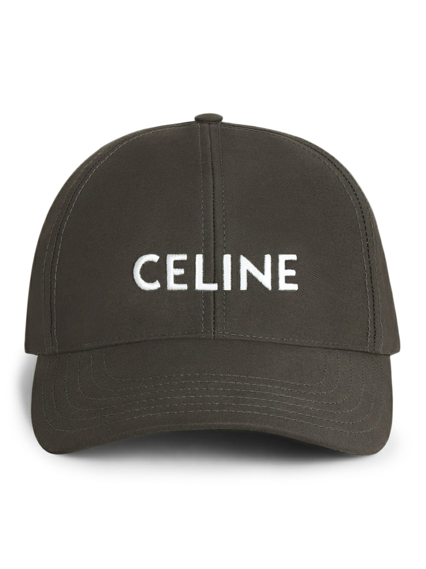 Celine Cotton Baseball Hat Ebony In Black