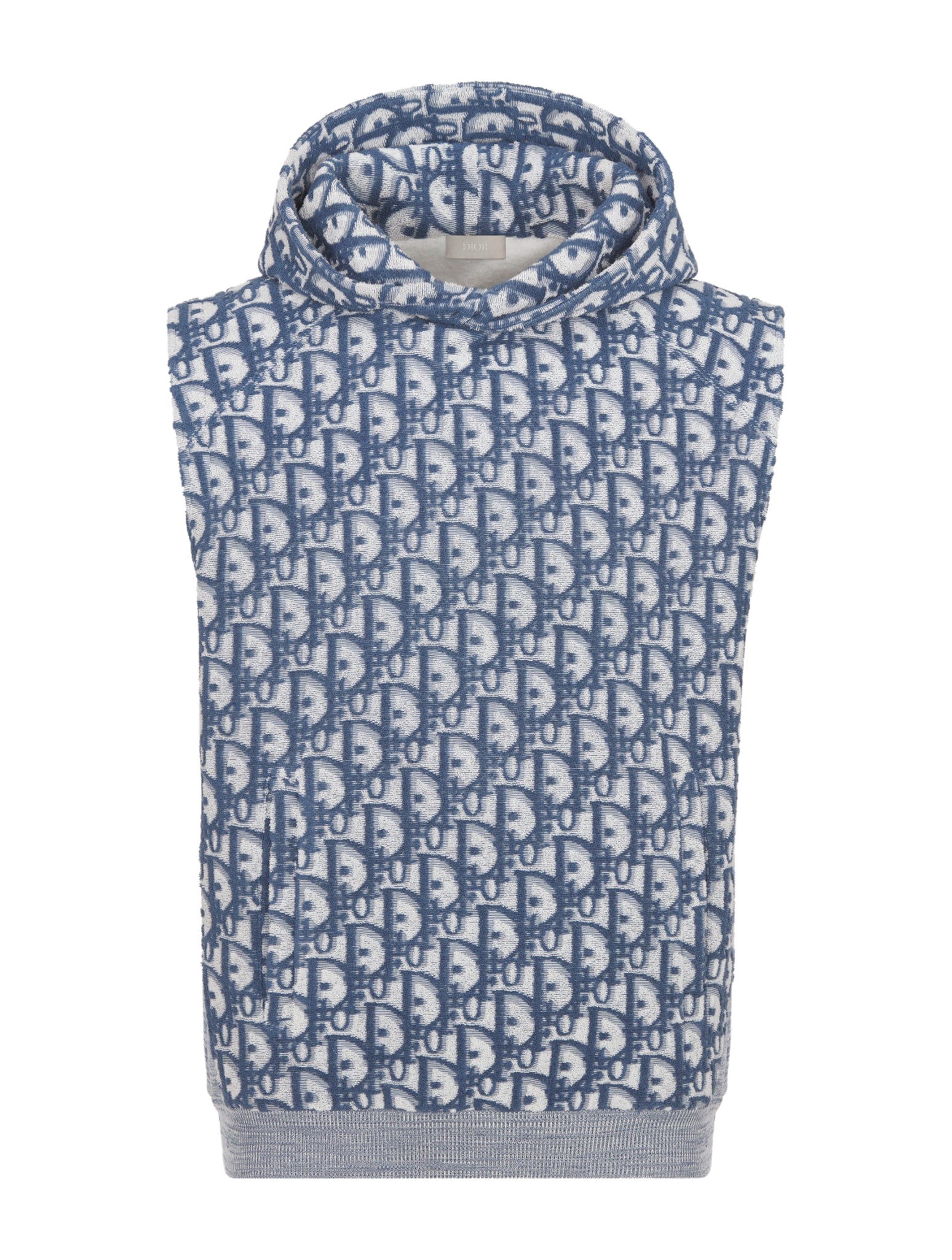 Dior Oblique Sleeveless Hoodie In Blue