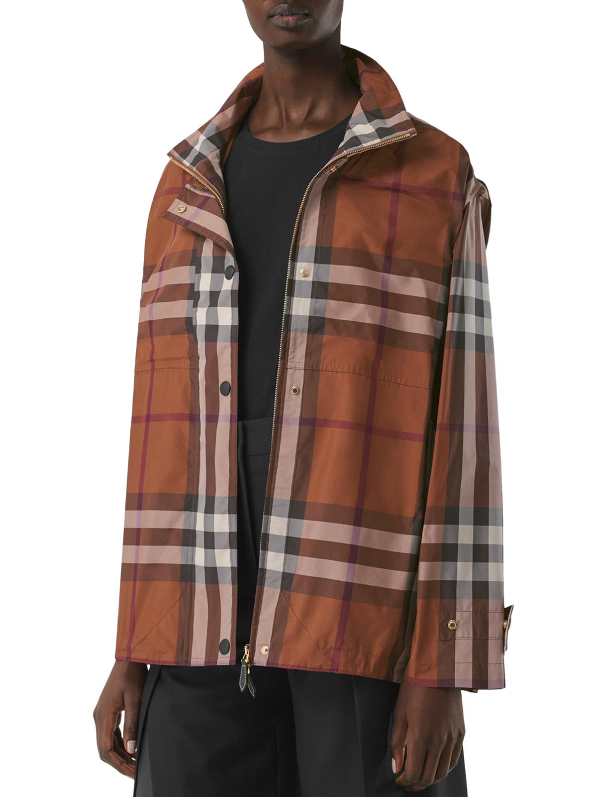 Hooded reconstructed jacket with tartan motif – Suit Negozi Row