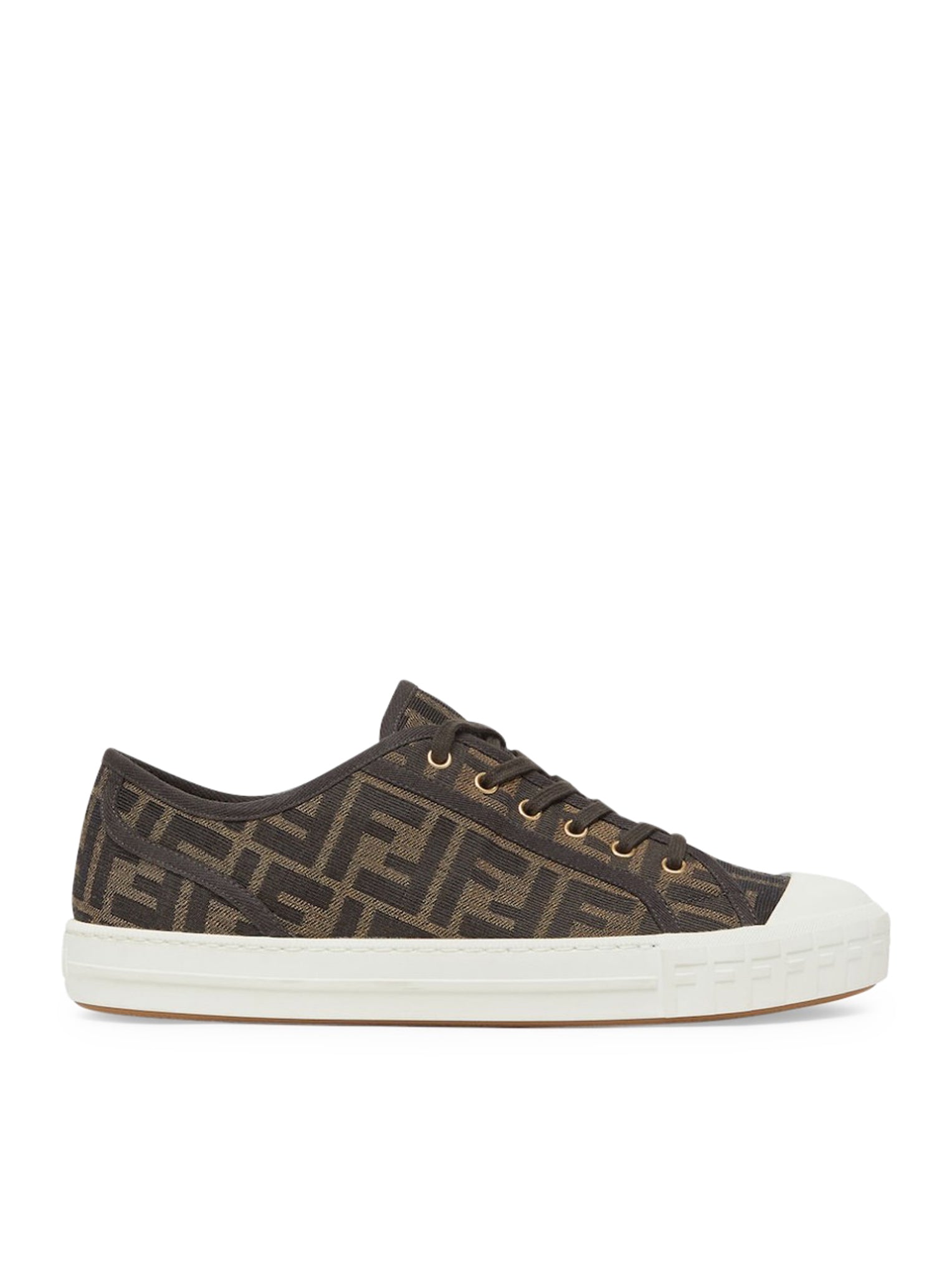 Fendi Sneaker Jacquard Ff In Brown