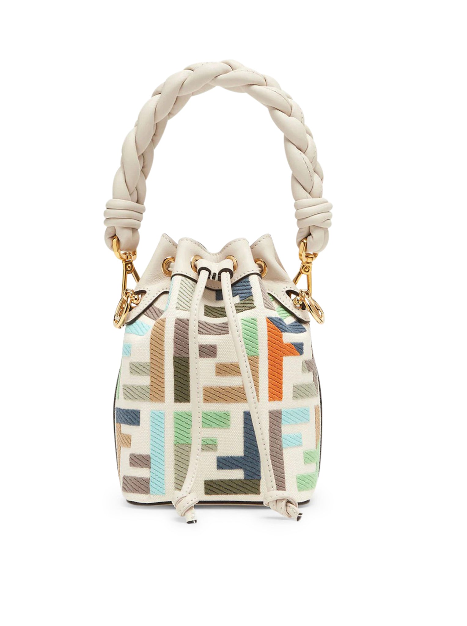 FENDI: Mon Tresor bag in canvas with thread-embroidered FF monogram -  Multicolor