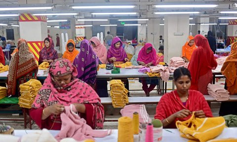 A garment factory in Savar, on the outskirts of Dhaka. About 2 million workers are covered by the Bangladesh Accord, while a similar number are not. Image: Getty Images. Credit: Munir Uz Zaman/AFP.
