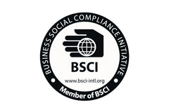 BSCI logo, black text on white background featuring an open palm holding a globe.