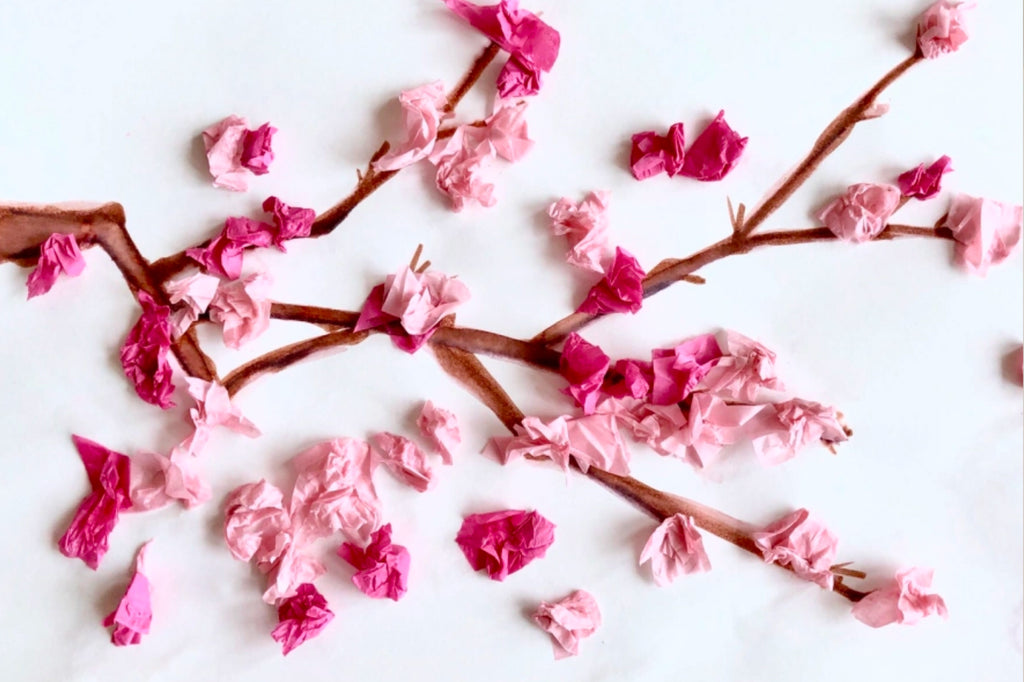 Tissue paper cherry blossom
